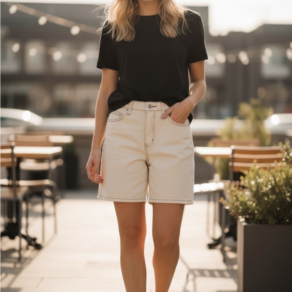 PrettyLittleThing Cream Women's Bermudas